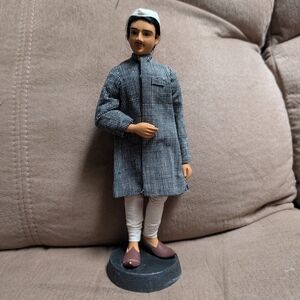 Men's Black & White Checkered Long Coat Jacket